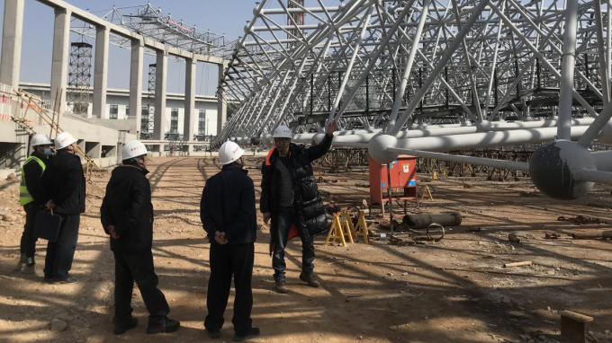 甘肃省修建设计研究院有限公司清静生产部对临洮溜冰馆建设项目督导检查